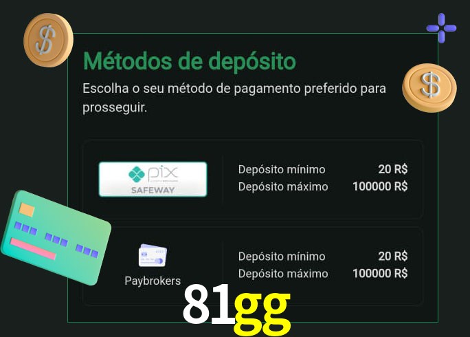 O cassino 81gg oferece uma grande variedade de métodos de pagamento